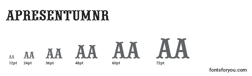 Размеры шрифта APresentumnr