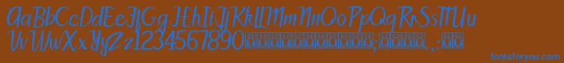 PattySans Font – Blue Fonts on Brown Background