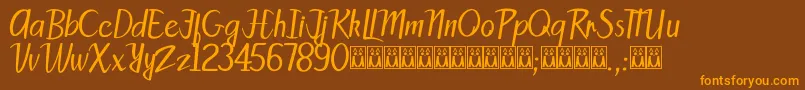 PattySans Font – Orange Fonts on Brown Background