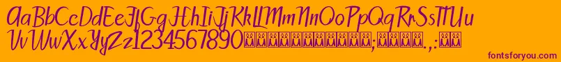 PattySans Font – Purple Fonts on Orange Background