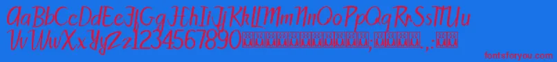 PattySans Font – Red Fonts on Blue Background