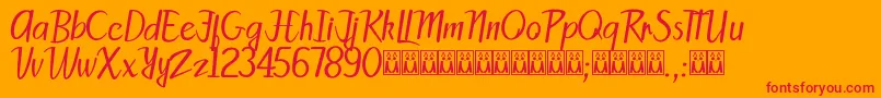 PattySans-Schriftart – Rote Schriften auf orangefarbenem Hintergrund