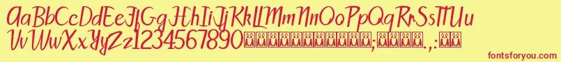 PattySans Font – Red Fonts on Yellow Background