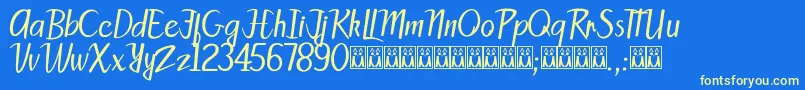 PattySans Font – Yellow Fonts on Blue Background