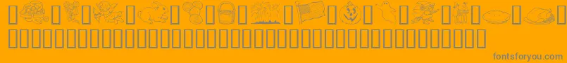 Czcionka GeHolidaySampler – szare czcionki na pomarańczowym tle