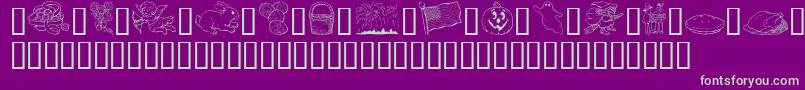 GeHolidaySampler Font – Green Fonts on Purple Background