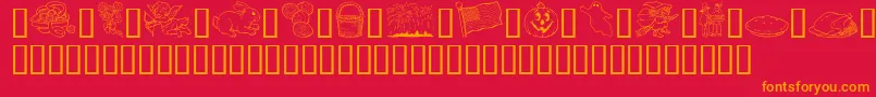 GeHolidaySampler Font – Orange Fonts on Red Background