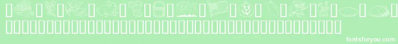 fuente GeHolidaySampler – Fuentes Blancas Sobre Fondo Verde