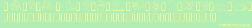 GeHolidaySampler Font – Yellow Fonts on Green Background