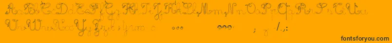 MaternellecolorTraceCursive3 Font – Black Fonts on Orange Background