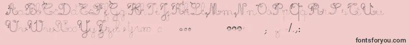 フォントMaternellecolorTraceCursive3 – ピンクの背景に黒い文字
