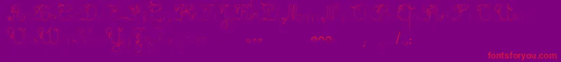 MaternellecolorTraceCursive3-fontti – punaiset fontit violetilla taustalla
