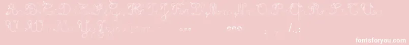 MaternellecolorTraceCursive3 Font – White Fonts on Pink Background