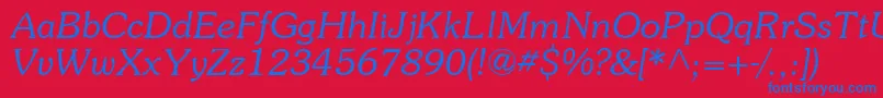 SouvienneItalic Font – Blue Fonts on Red Background