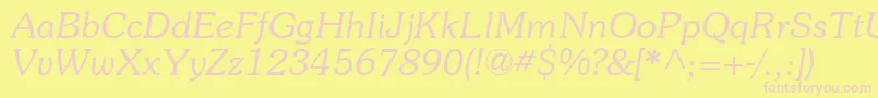 SouvienneItalic Font – Pink Fonts on Yellow Background