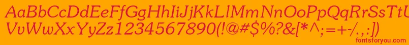 フォントSouvienneItalic – オレンジの背景に赤い文字