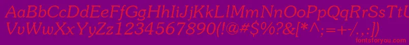 SouvienneItalic Font – Red Fonts on Purple Background