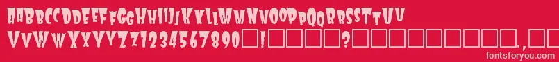 Frankie Font – Pink Fonts on Red Background