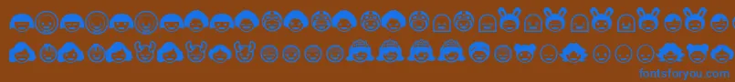 Skipop ffy-Schriftart – Blaue Schriften auf braunem Hintergrund