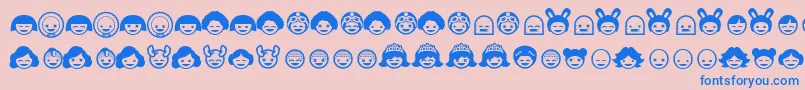 Skipop ffy-Schriftart – Blaue Schriften auf rosa Hintergrund