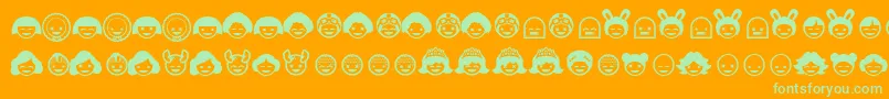 Police Skipop ffy – polices vertes sur fond orange