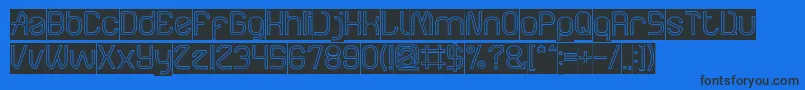 ElectroStaticRainHollowInverse Font – Black Fonts on Blue Background