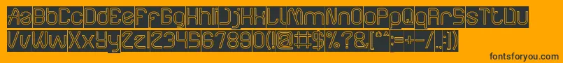 Шрифт ElectroStaticRainHollowInverse – чёрные шрифты на оранжевом фоне