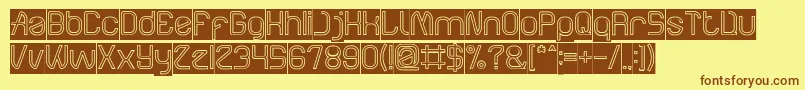 ElectroStaticRainHollowInverse Font – Brown Fonts on Yellow Background