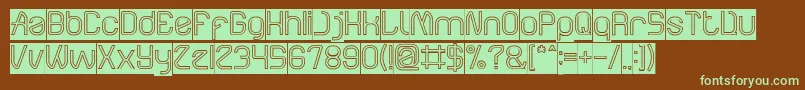 ElectroStaticRainHollowInverse-Schriftart – Grüne Schriften auf braunem Hintergrund