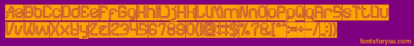 Weitere Informationen zur ElectroStaticRainHollowInverse-Schriftart ElectroStaticRainHollowInverse-Schriftart – Orangefarbene Schriften auf violettem Hintergrund