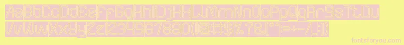 Fonte ElectroStaticRainHollowInverse – fontes rosa em um fundo amarelo