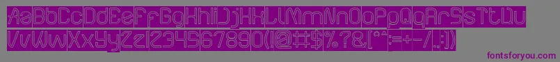 ElectroStaticRainHollowInverse-fontti – violetit fontit harmaalla taustalla