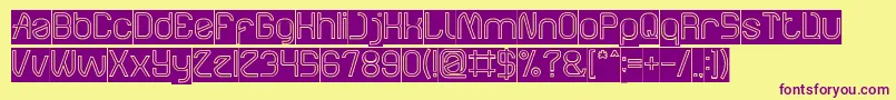 ElectroStaticRainHollowInverse Font – Purple Fonts on Yellow Background