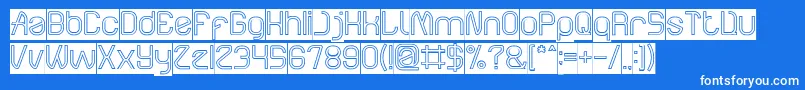 ElectroStaticRainHollowInverse Font – White Fonts on Blue Background