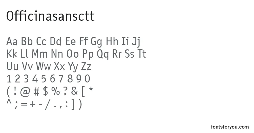Czcionka Officinasansctt – alfabet, cyfry, specjalne znaki