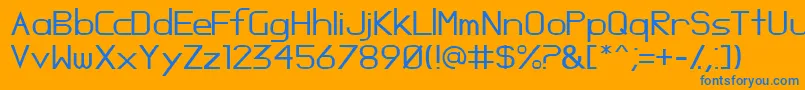 Opossum Font – Blue Fonts on Orange Background