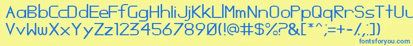 Opossum Font – Blue Fonts on Yellow Background