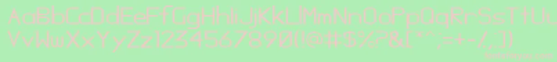 フォントOpossum – 緑の背景にピンクのフォント