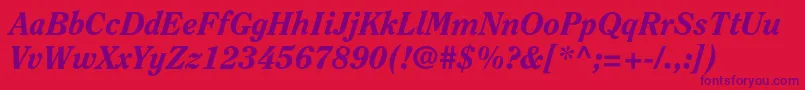 ClearfacestdHeavyitalic Font – Purple Fonts on Red Background