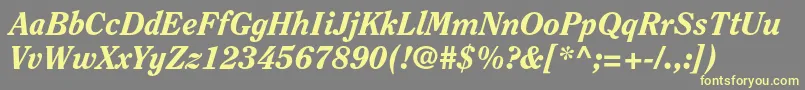 Шрифт ClearfacestdHeavyitalic – жёлтые шрифты на сером фоне