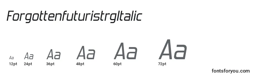 ForgottenfuturistrgItalic Font Sizes