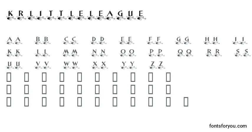 A fonte KrLittleLeague – alfabeto, números, caracteres especiais