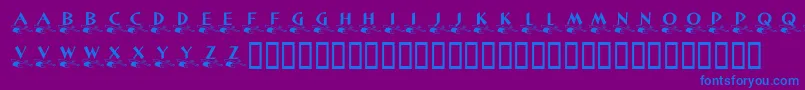 フォントKrLittleLeague – 紫色の背景に青い文字