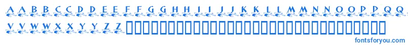 Шрифт KrLittleLeague – синие шрифты на белом фоне