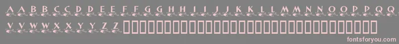フォントKrLittleLeague – 灰色の背景にピンクのフォント