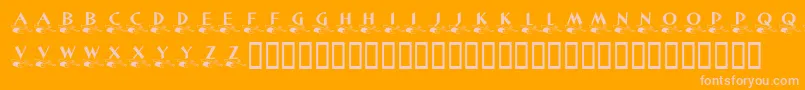 Шрифт KrLittleLeague – розовые шрифты на оранжевом фоне