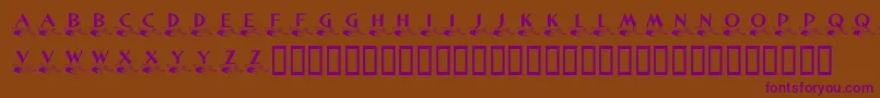 フォントKrLittleLeague – 紫色のフォント、茶色の背景