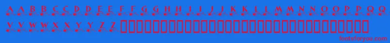 KrLittleLeague Font – Red Fonts on Blue Background