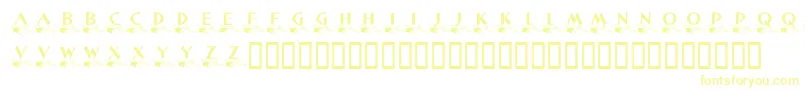Шрифт KrLittleLeague – жёлтые шрифты на белом фоне