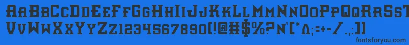 フォントInterceptorCondensed – 黒い文字の青い背景